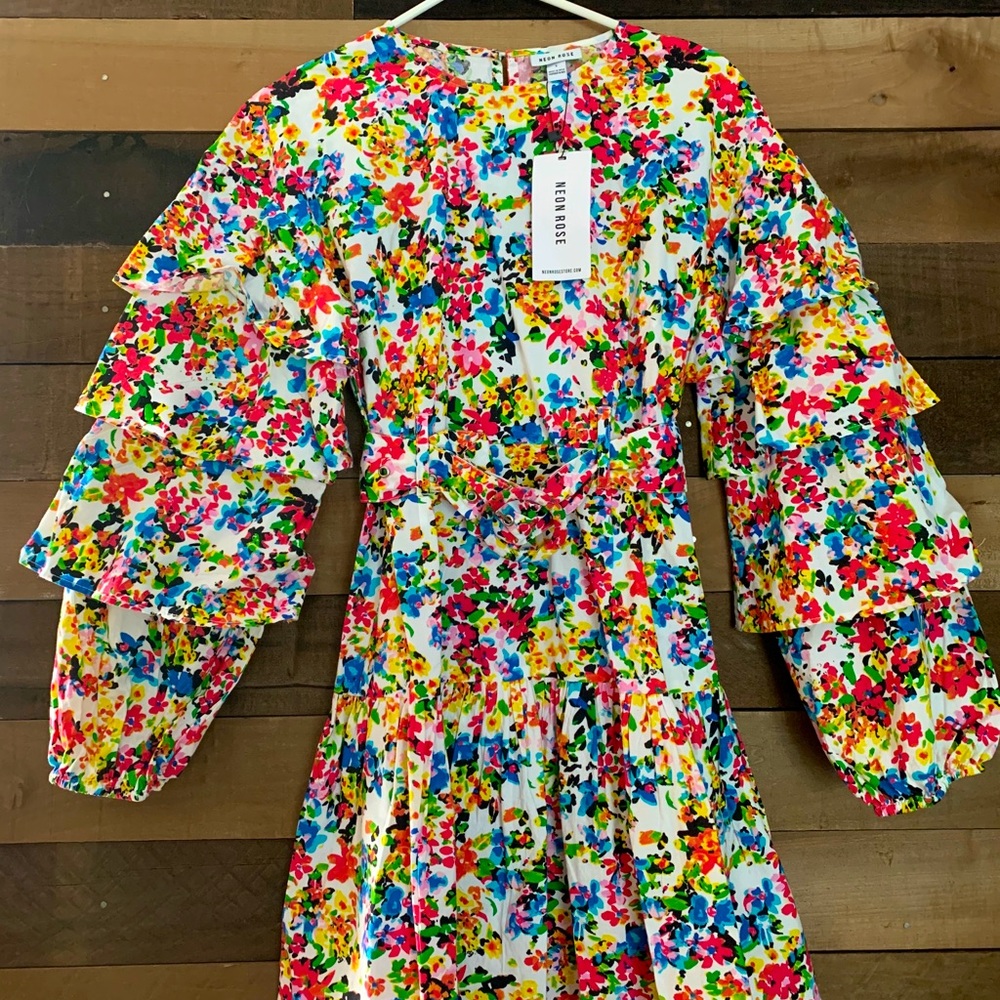 ASOS Funky Ruffle Floral Dress - Picture 4 of 8